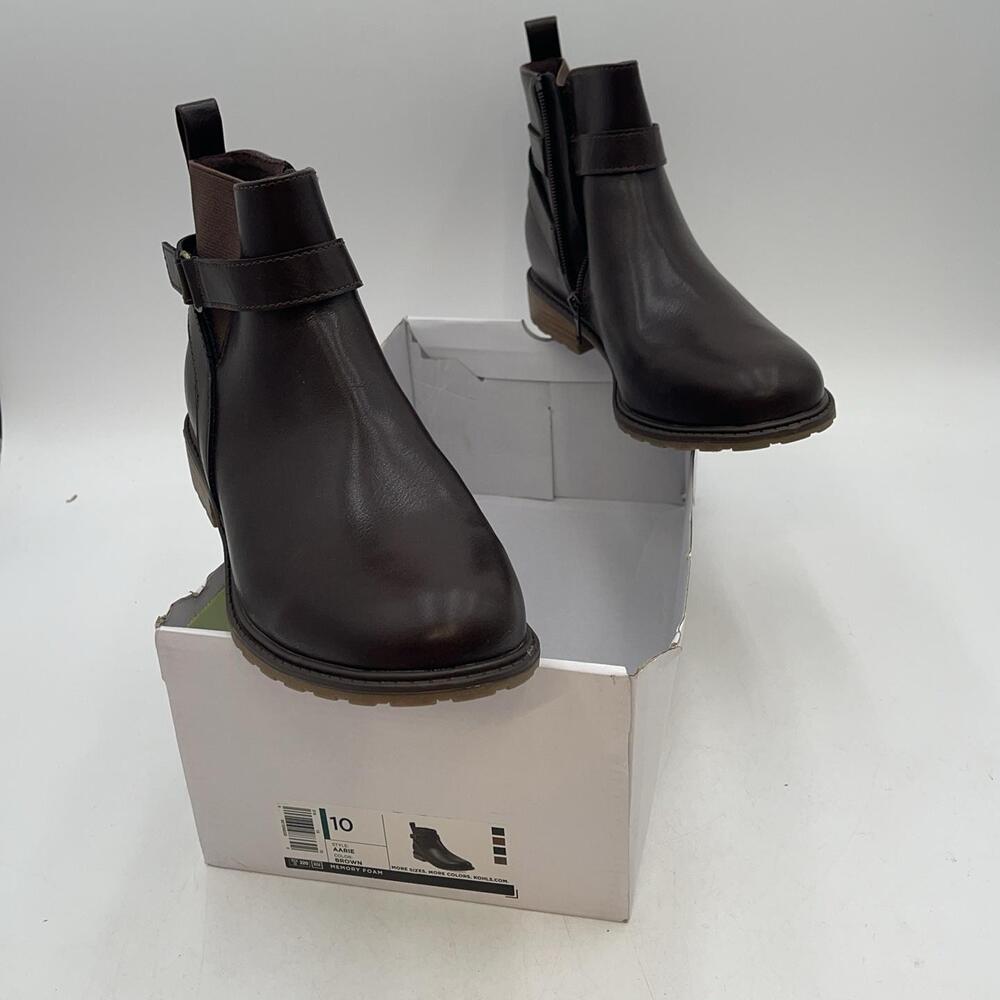 Sonoma Goods for Life Aarie Boots Womens Brown Faux Leather Ankle Bootie Size 10